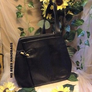 Longchamp black leather backpack bag